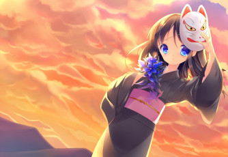 Картинка аниме unknown +другое девушка взгляд фон