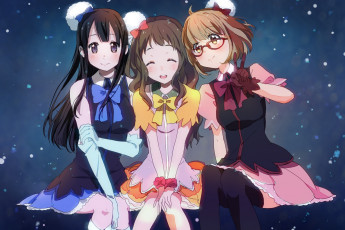 Картинка аниме kyoukai+no+kanata девушки фон взгляд