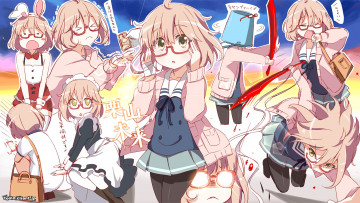 Картинка аниме kyoukai+no+kanata фон взгляд девушки