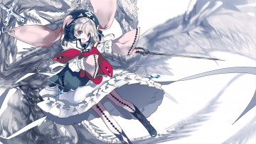 Картинка аниме животные +существа девушка взгляд фон