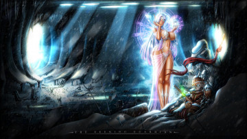 Картинка фэнтези эльфы эльф взгляд фон пещера девушка