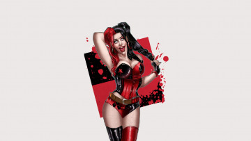 Картинка рисованное комиксы фон взгляд улыбка джокер девушка