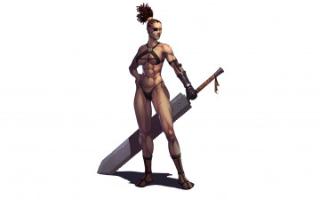 Картинка фэнтези девушки девушка меч униформа фон