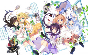 Картинка аниме gochuumon+wa+usagi+desu+ka фон взгляд девушки