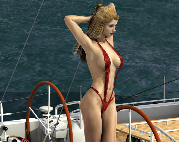 Обои картинки фото 3д графика, люди , people, взгляд, девушка, фон