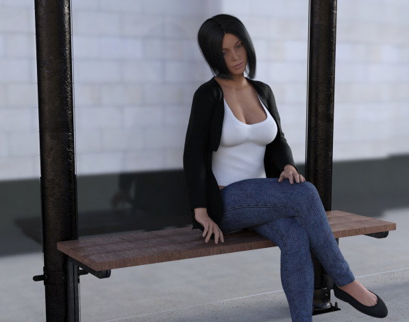 Обои картинки фото 3д графика, люди , people, девушка, взгляд, фон