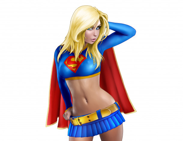 Обои картинки фото рисованное, комиксы, девушка, униформа, взгляд, фон