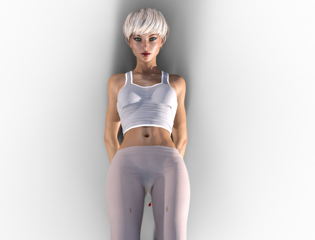 Обои картинки фото 3д графика, спорт , sport, поза, фон, взгляд, девушка