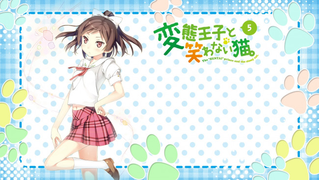 Обои картинки фото аниме, henneko, девушка, взгляд, фон