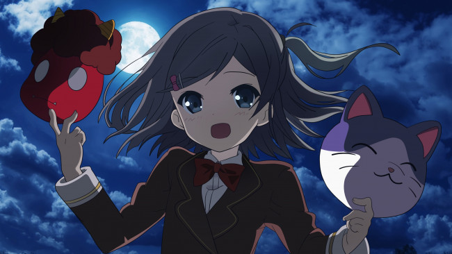 Обои картинки фото аниме, henneko, фон, девушка, взгляд