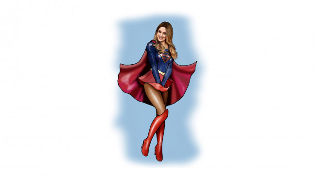 Обои картинки фото рисованное, комиксы, улыбка, униформа, взгляд, девушка, фон