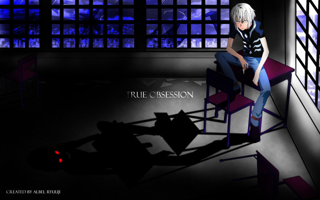 Обои картинки фото аниме, toaru majutsu no index, парень, взгляд, фон