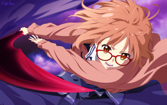Обои картинки фото аниме, kyoukai no kanata, фон, девушка, взгляд