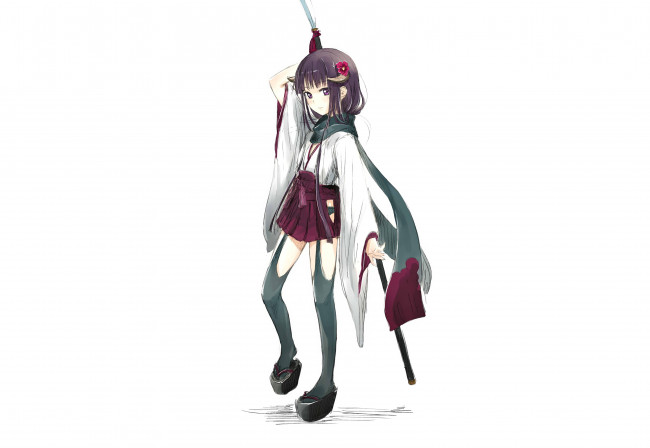 Обои картинки фото аниме, inu x boku ss, девушка