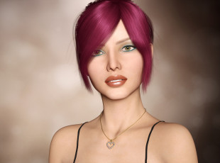 Картинка 3д+графика портрет+ portraits взгляд девушка фон