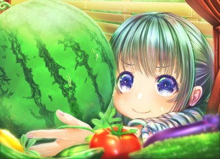 Картинка аниме unknown +другое девушка фон взгляд