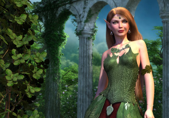 Картинка 3д+графика эльфы+ elves фон взгляд девушка