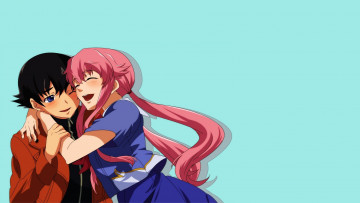 Картинка аниме mirai+nikki фон взгляд девушка