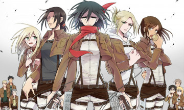 Картинка аниме shingeki+no+kyojin атака титанов
