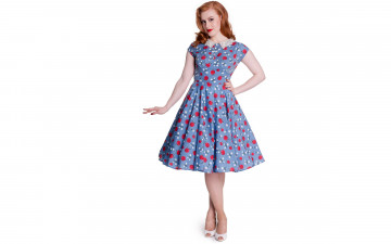 Картинка девушки -unsort+ рыжеволосые+и+другие ретро рыжая платье