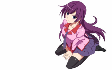 Картинка аниме bakemonogatari фон взгляд девушка