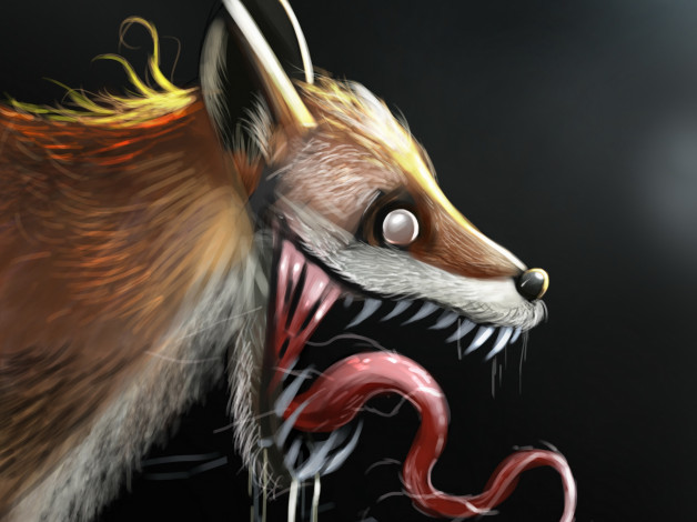 Обои картинки фото фэнтези, оборотни, длинный, язык, пасть, слюни, голова