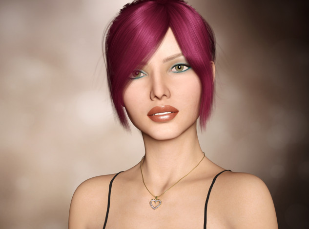 Обои картинки фото 3д графика, портрет , portraits, взгляд, девушка, фон