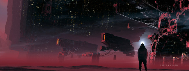 Обои картинки фото фэнтези, иные миры,  иные времена, шлем, человек, фантастика, арт, скафандр, корабль