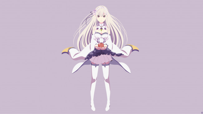 Обои картинки фото аниме, re,  zero kara hajimeru isekai seikatsu, фон, взгляд, девушка