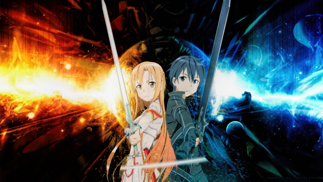Обои картинки фото аниме, sword art online, мастера, меча, онлайн