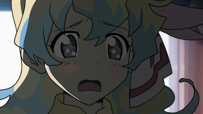 Обои картинки фото аниме, tengen toppa gurren-lagann, взгляд, девушка, фон