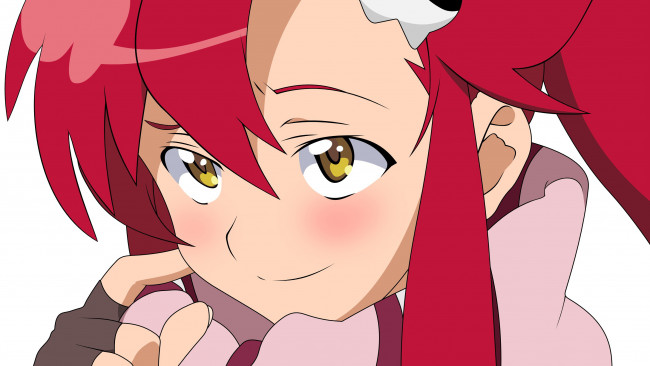 Обои картинки фото tengen toppa gurren lagann, аниме, tengen toppa gurren-lagann, фон, взгляд, девушка