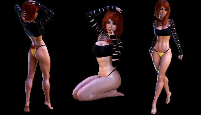 Обои картинки фото 3д графика, люди , people, взгляд, девушки, фон