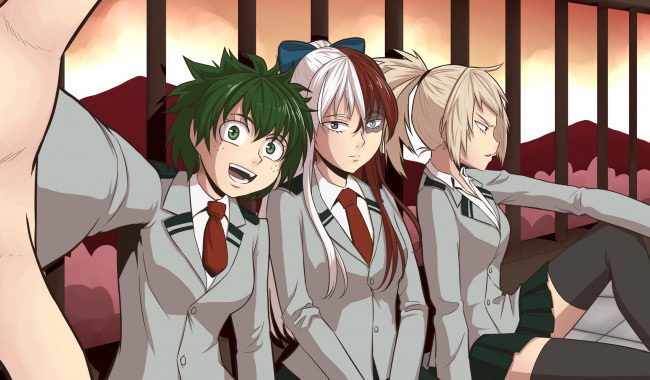 Обои картинки фото аниме, boku no hero academia, моя, геройская, академия