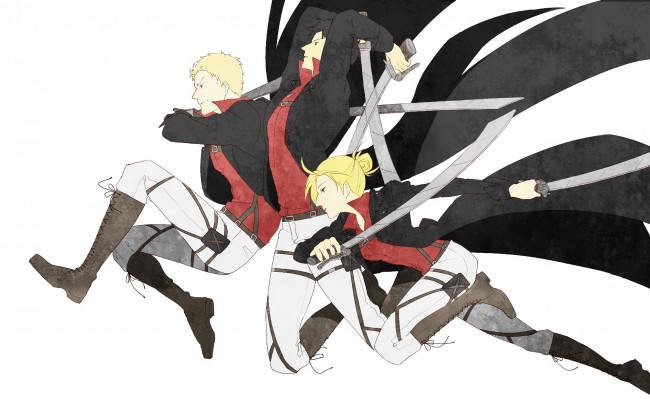 Обои картинки фото аниме, shingeki no kyojin, атака, титанов
