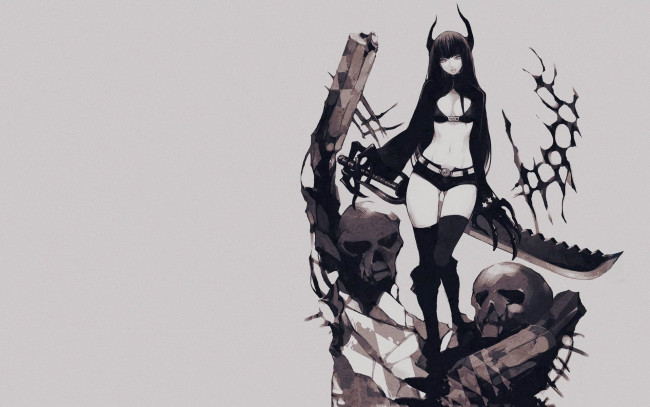 Обои картинки фото аниме, black rock shooter, девушка