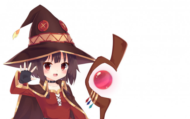 Обои картинки фото аниме, kono subarashii sekai ni shukufuku wo, девушка, фон, взгляд