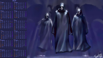 Картинка календари фэнтези 2019 calendar плащ трое капюшон