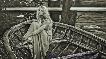 Картинка календари компьютерный+дизайн calendar 2019 девушка взгляд женщина сидит лодка