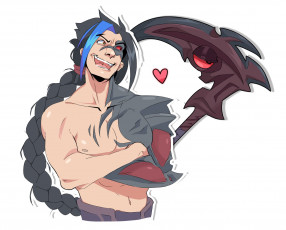 Картинка видео+игры league+of+legends парень коса сердечко разговор kayn shieda