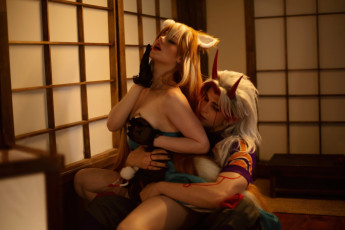 Картинка разное мужчина+женщина косплей итто сара геншин