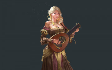 Картинка фэнтези девушки девушка инструмент музыка