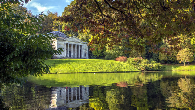 Обои картинки фото stourhead garden, wiltshire, england, города, - здания,  дома, stourhead, garden