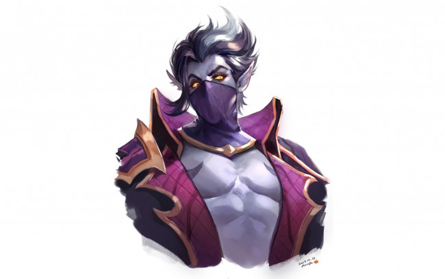 Обои картинки фото видео игры, league of legends, маска, торс, kass