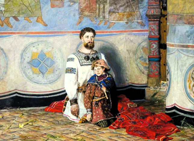 Обои картинки фото рисованное, павел рыженко, князь, мальчик, одежды, картины, полотна