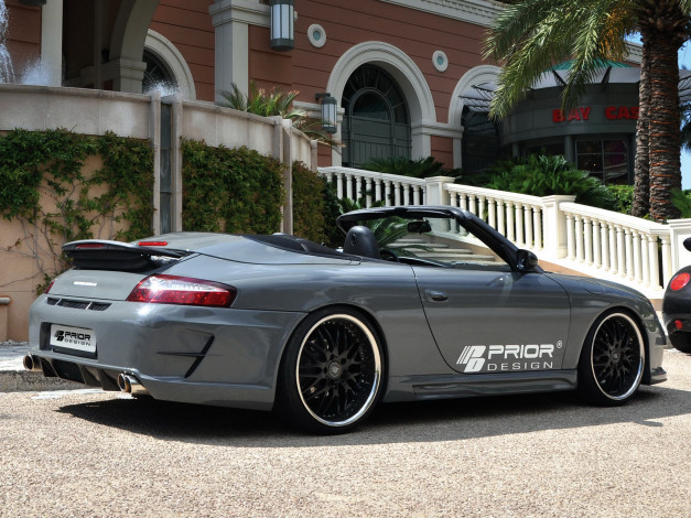 Обои картинки фото porsche, 996, prior, design, автомобили, выставки, уличные, фото