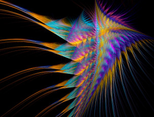 Картинка 3д графика fractal фракталы тёмный узор цвета абстракция