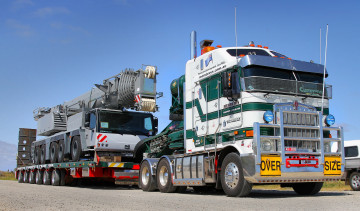 Картинка автомобили kenworth прицеп кран
