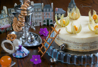 Картинка еда торт только соломка кукла сушки физалис