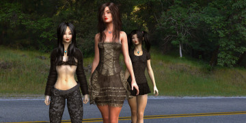 Картинка 3д+графика люди+ people взгляд девушки